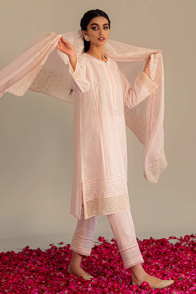 ETHEREAL PINK-3PC CHIKAN KARI LAWN SUIT