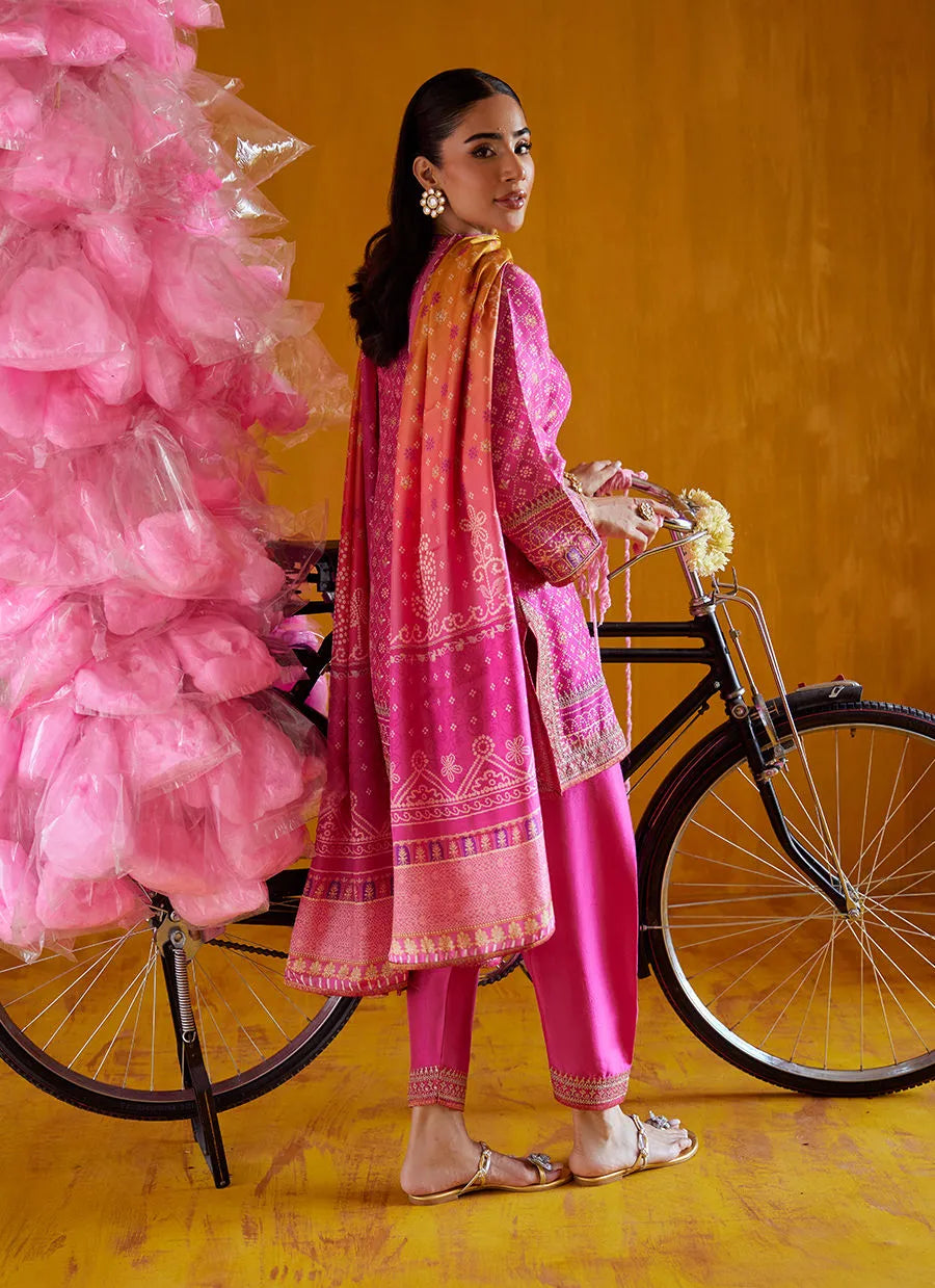 Farah Talib Aziz Mayna Festive Prints '25 - Nazli Hot Pink Shirt And Dupatta
