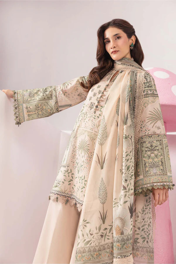 3 Pc Unstitched Embroidered Lawn Suit - MB-CUSV13-11A
