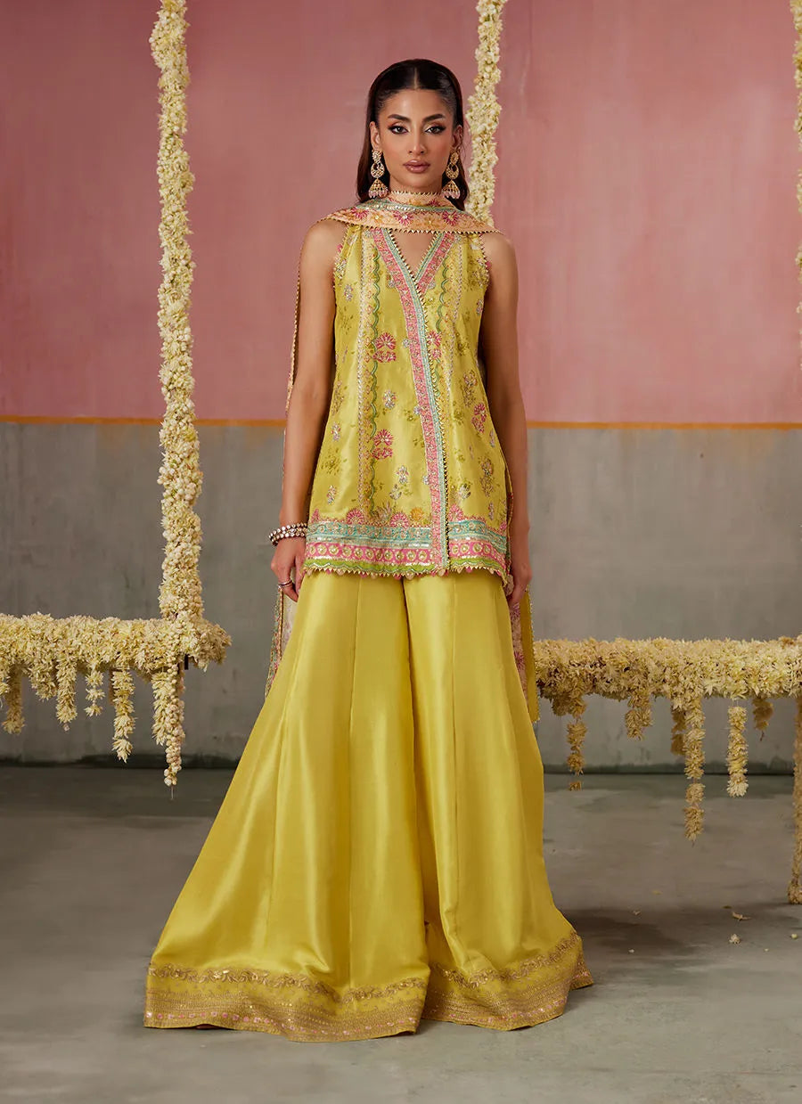Farah Talib Aziz Mayna Festive Prints '25 - Zaria Kiwi Shirt And Dupatta
