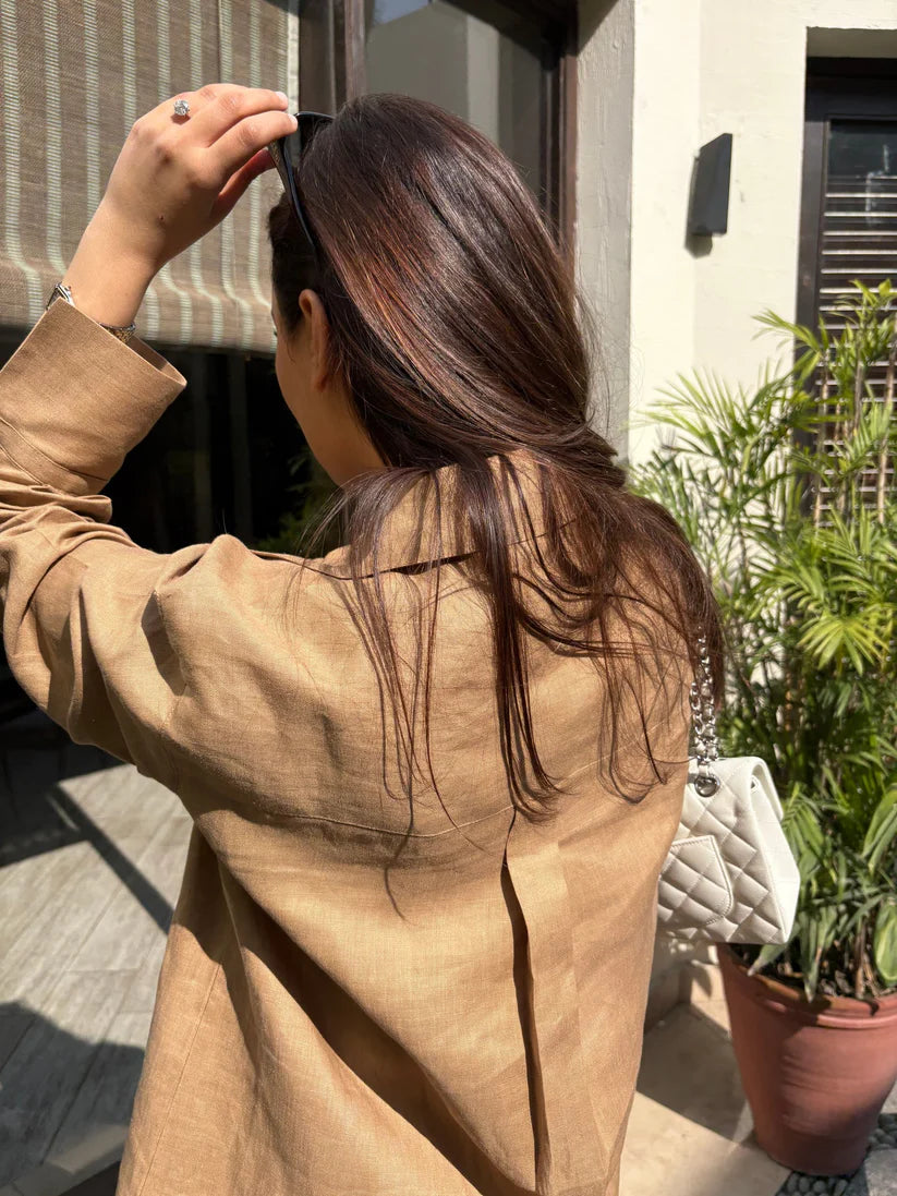 GOLDEN BEIGE LINEN WILLOW SET | Sak Atelier