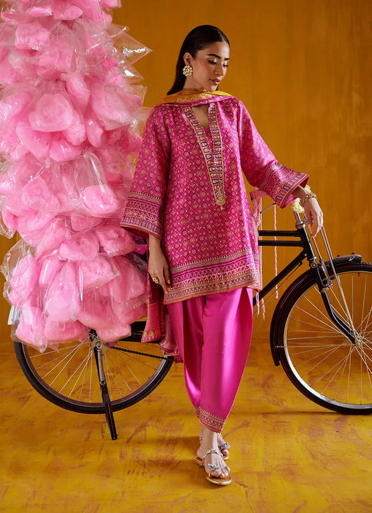 Farah Talib Aziz Mayna Festive Prints '25 - Nazli Hot Pink Shirt And Dupatta