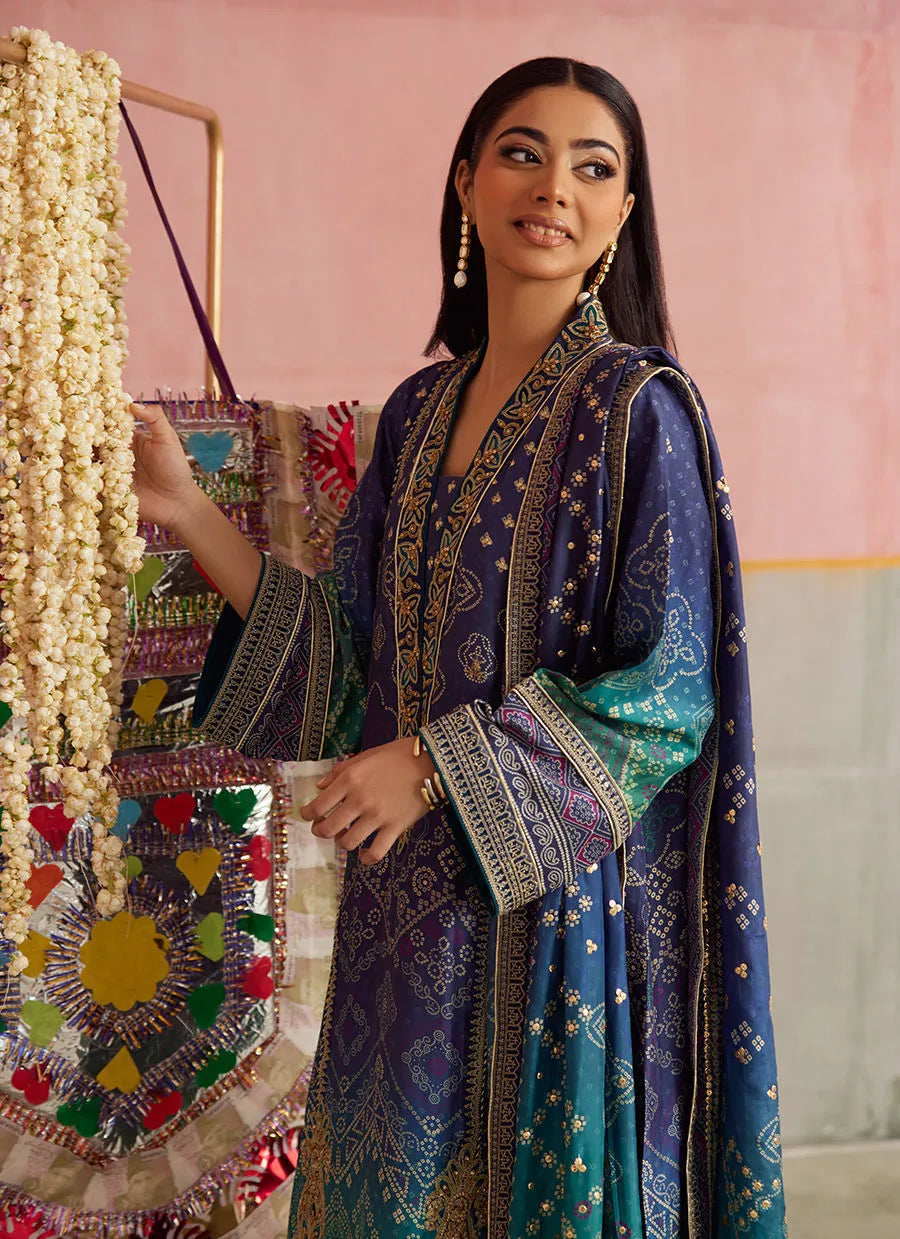 Farah Talib Aziz Mayna Festive Prints '25 - Catalina Ombre Shirt And Dupatta