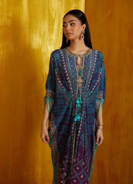 Farah Talib Aziz Mayna Festive Prints '25 - Peridot Ombre Kaftan