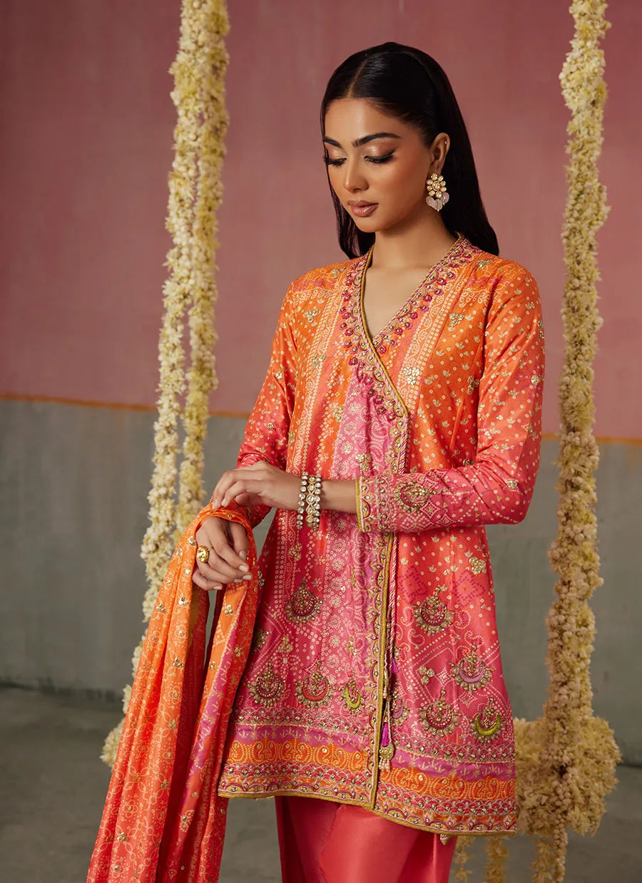 Farah Talib Aziz Mayna Festive Prints '25 - Ananya Ombre Shirt And Dupatta