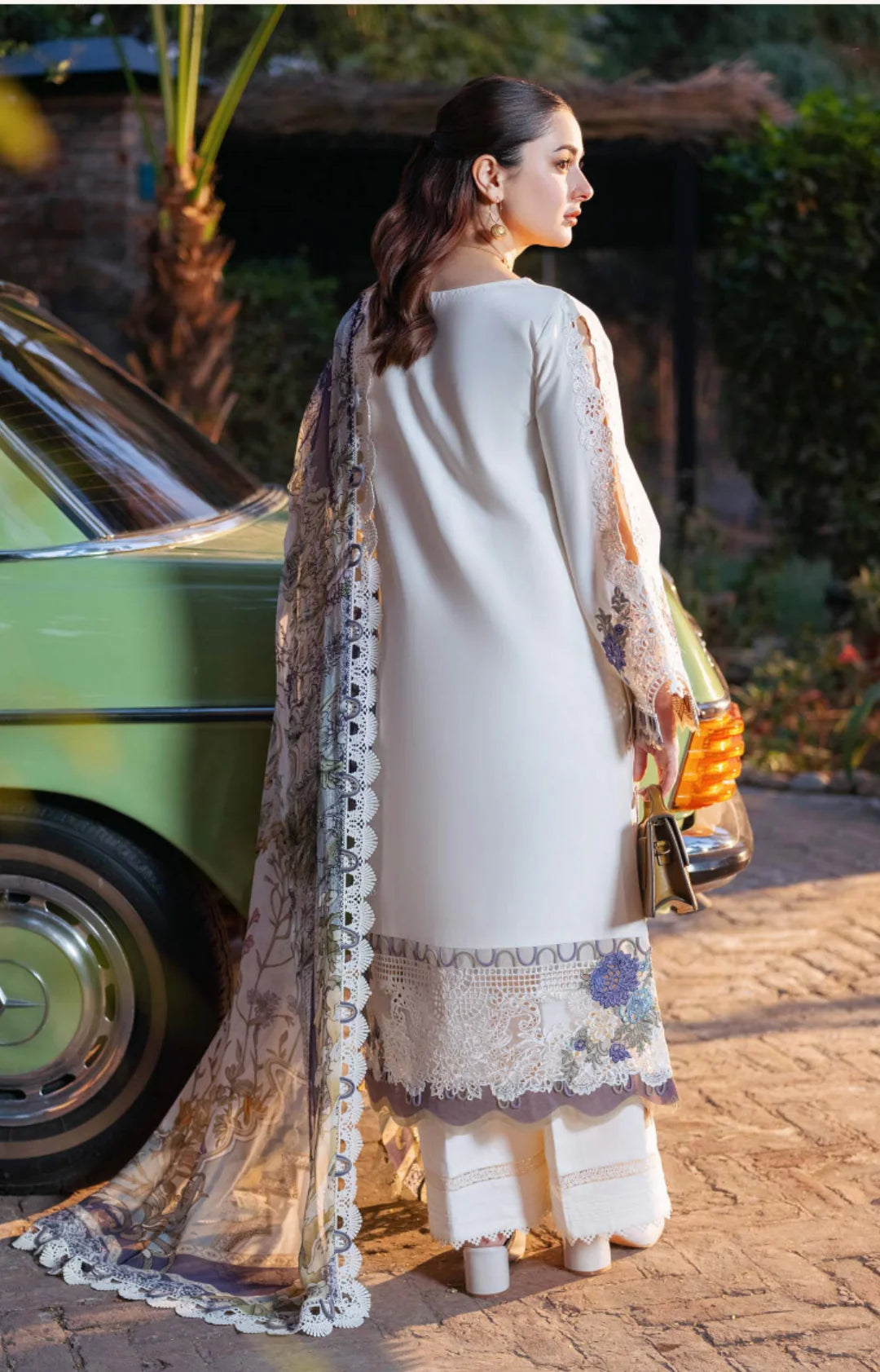 Jade Ombre X Hania Aamir Lawn 2025 - White Set