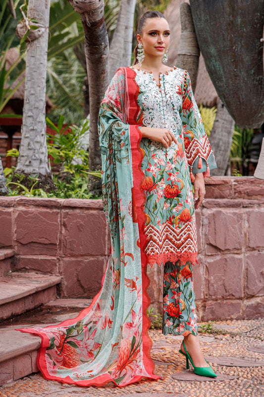 JADE FLORA COTTON SATIN 3PC PISTACHIO SET