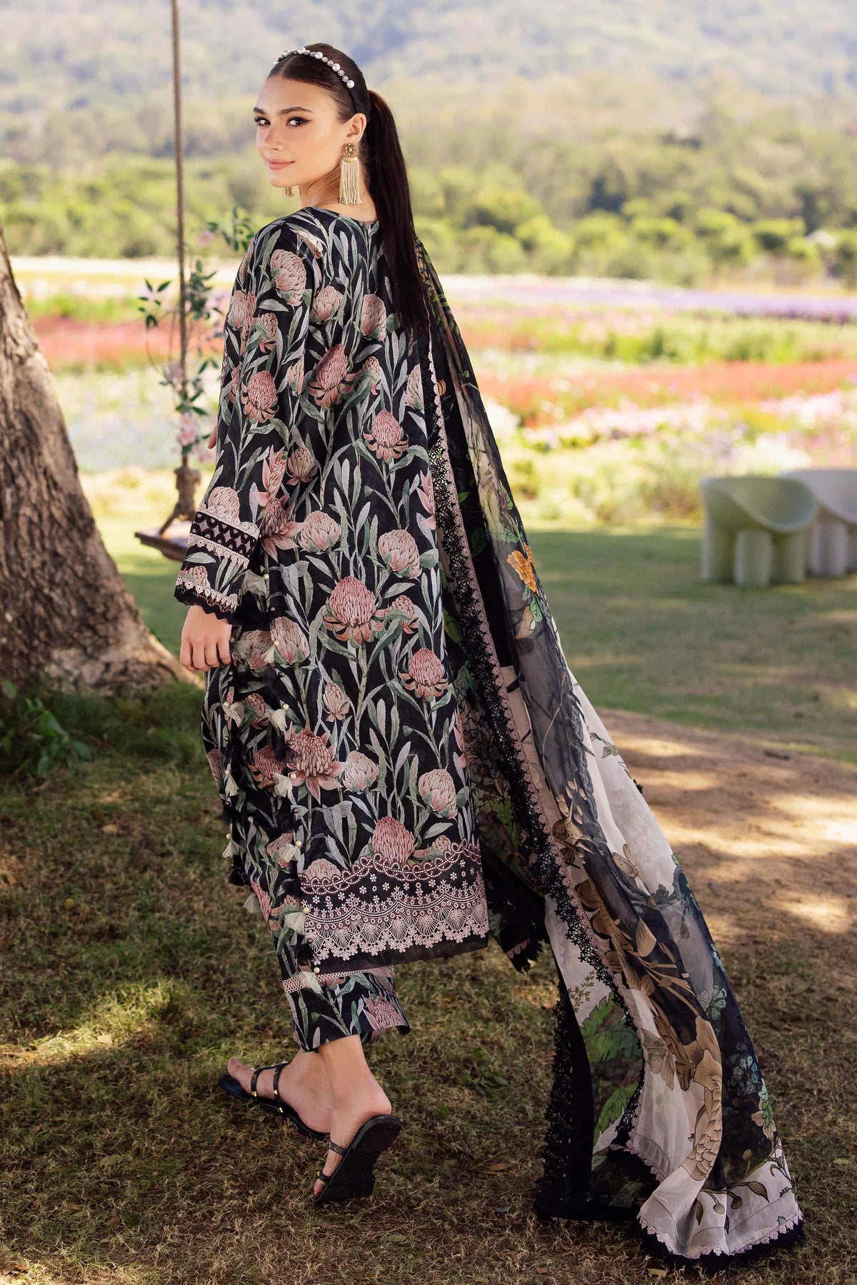 JADE FLORA LAWN 03PC 2025 - BLACK
