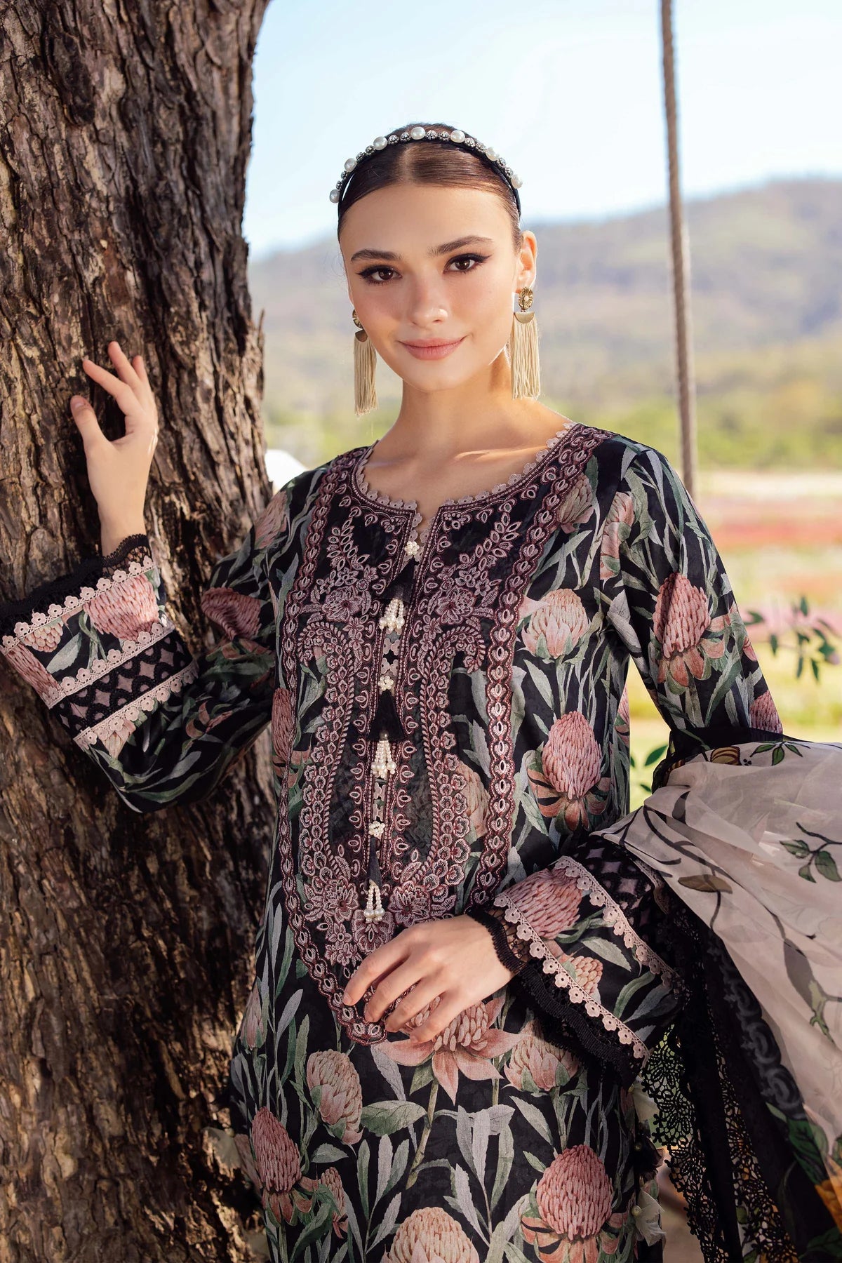 JADE FLORA LAWN 03PC 2025 - BLACK
