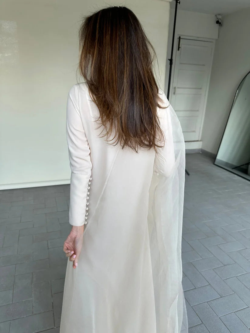 ANTIQUE WHITE BUTTONED SET | Sak Atelier