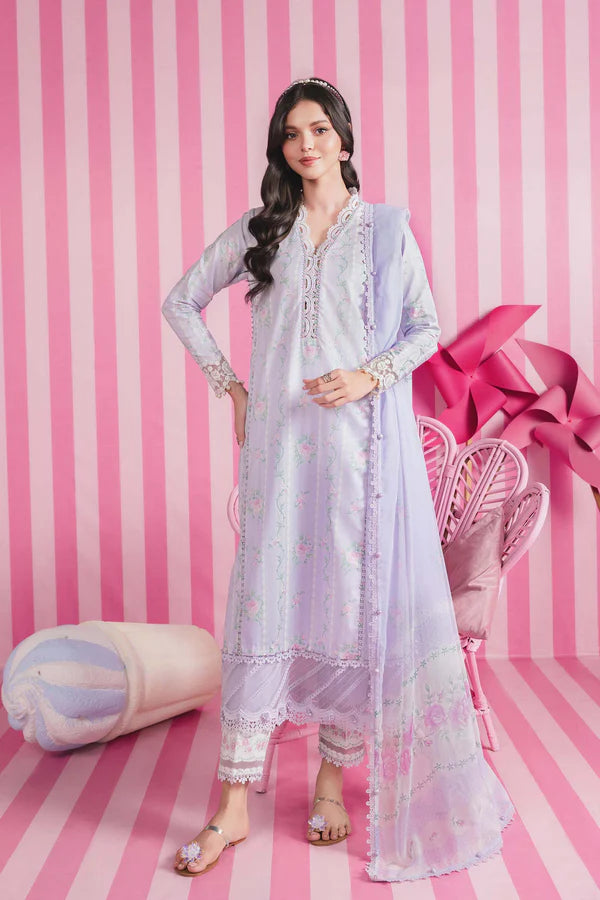 3 Pc Unstitched Embroidered Lawn Suit - MB-CUSV13-01A
