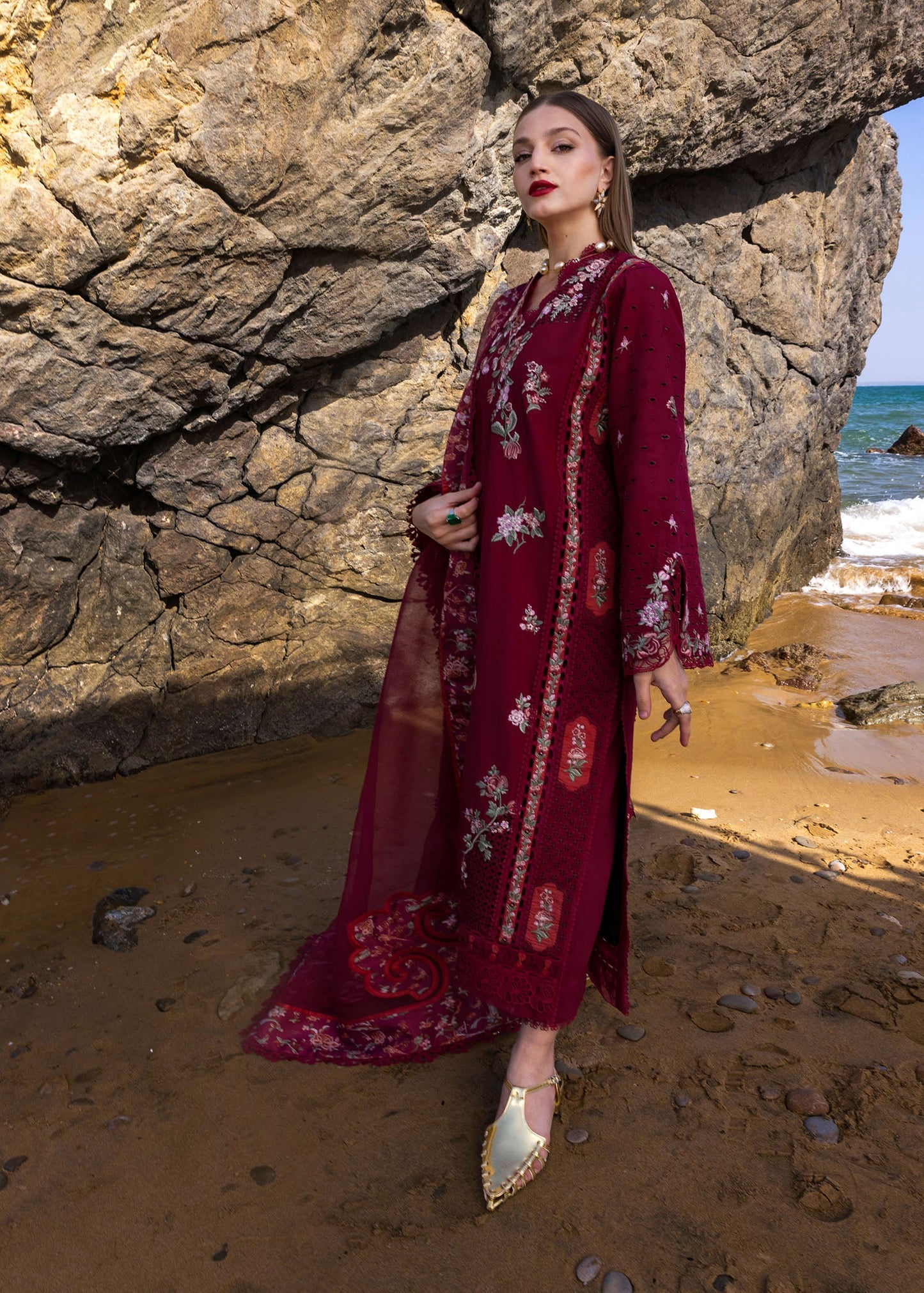 Crimson Summer Lawn 2025 by Saira Shakira | D5 B