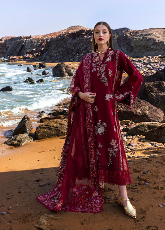 Crimson Summer Lawn 2025 by Saira Shakira | D5 B