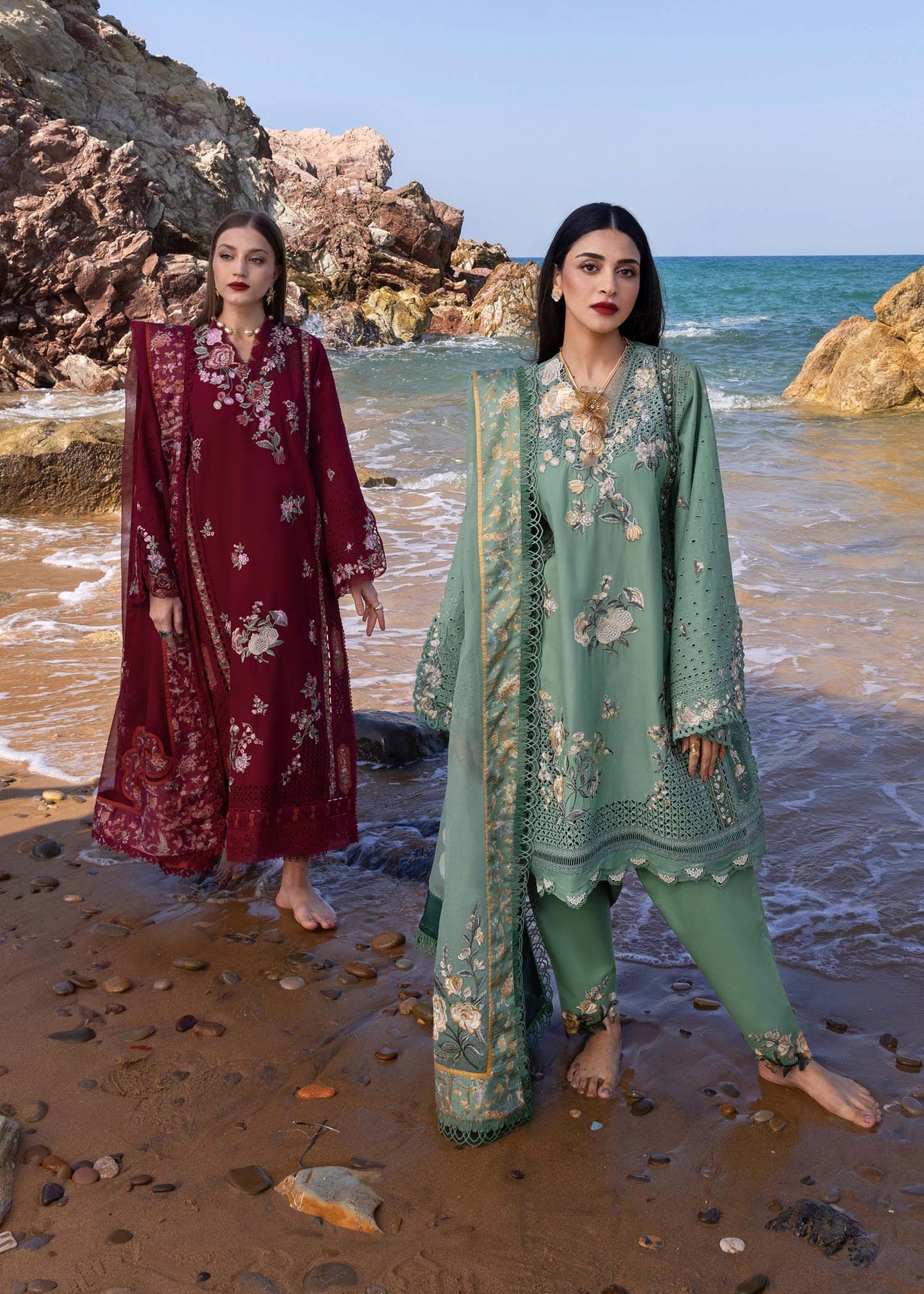 Crimson Summer Lawn 2025 by Saira Shakira | D5 A
