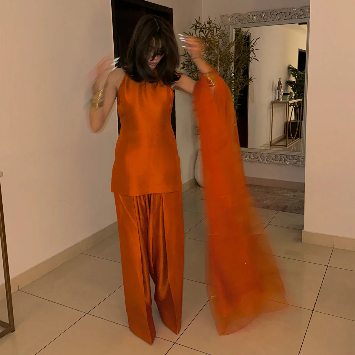 Sadaf Kanwal Personalised '25 - Amna Baber Orange Statement