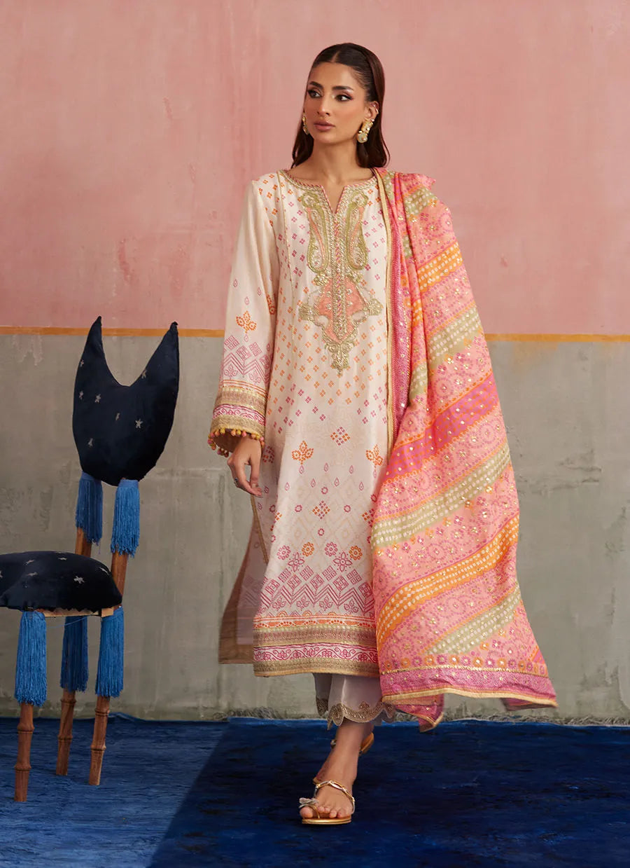 Farah Talib Aziz Mayna Festive Prints '25 - Isa Ivory Shirt and Dupatta
