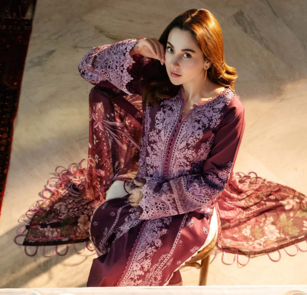 Jade Ombre X Hania Aamir Lawn 2025 - Violet Set