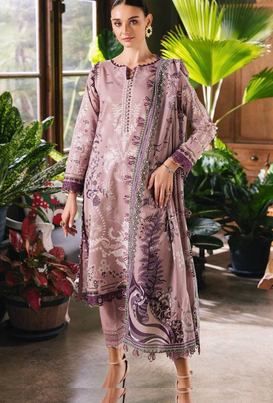 Jade Urbane Printed Lawn 2025 - Purple Set