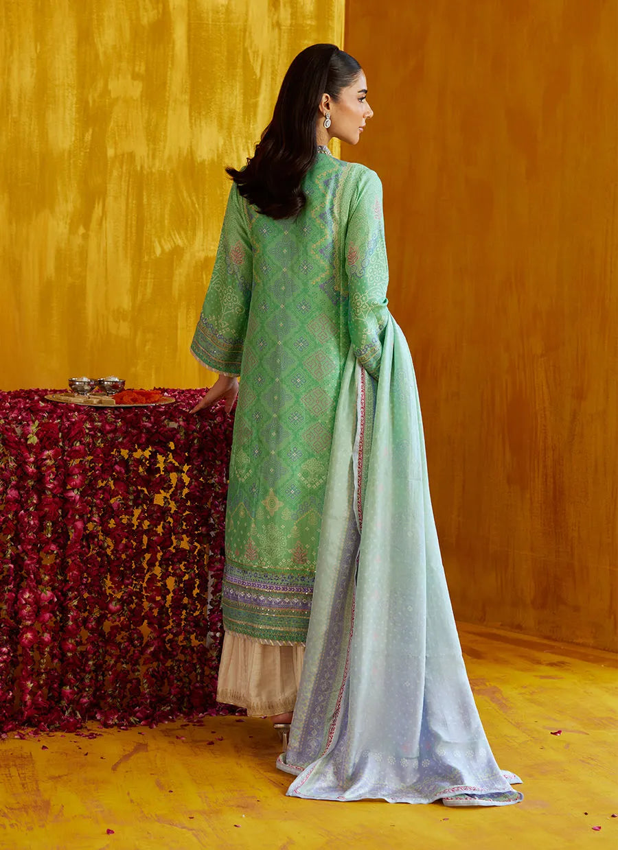 Farah Talib Aziz Mayna Festive Prints '25 - Arina Aqua Shirt And Dupatta