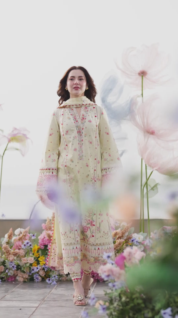 Qalamkar Luxury Lawn | Sahil 2025 | FK-14 SCARLETT