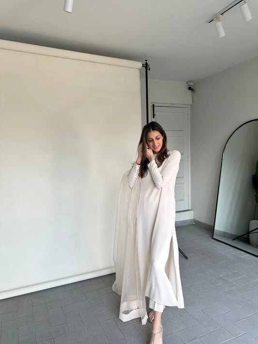 ANTIQUE WHITE BUTTONED SET | Sak Atelier