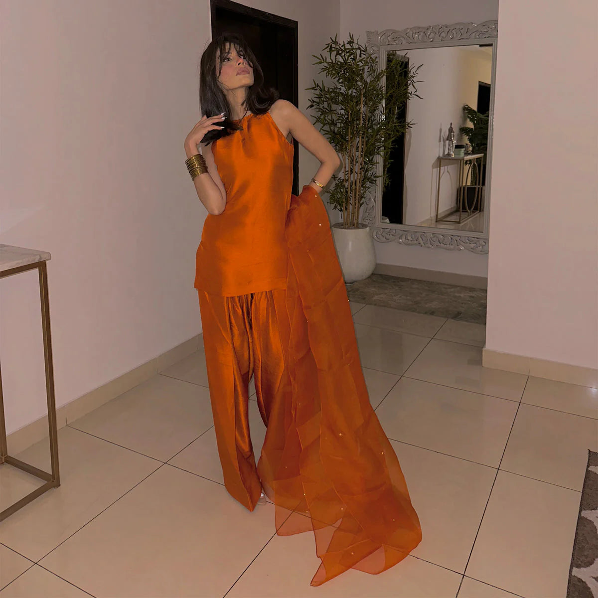 Sadaf Kanwal Personalised '25 - Amna Baber Orange Statement