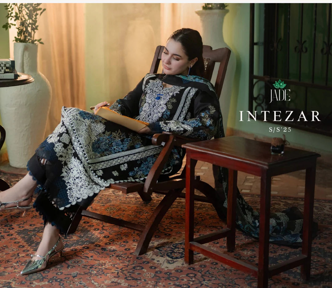 Jade Ombre X Hania Aamir Lawn 2025 - Teal Blue Set
