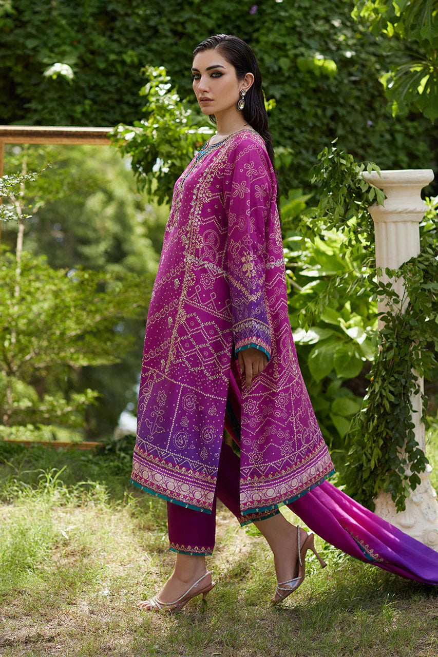Tazeen Magenta Ombre Shirt And Dupatta