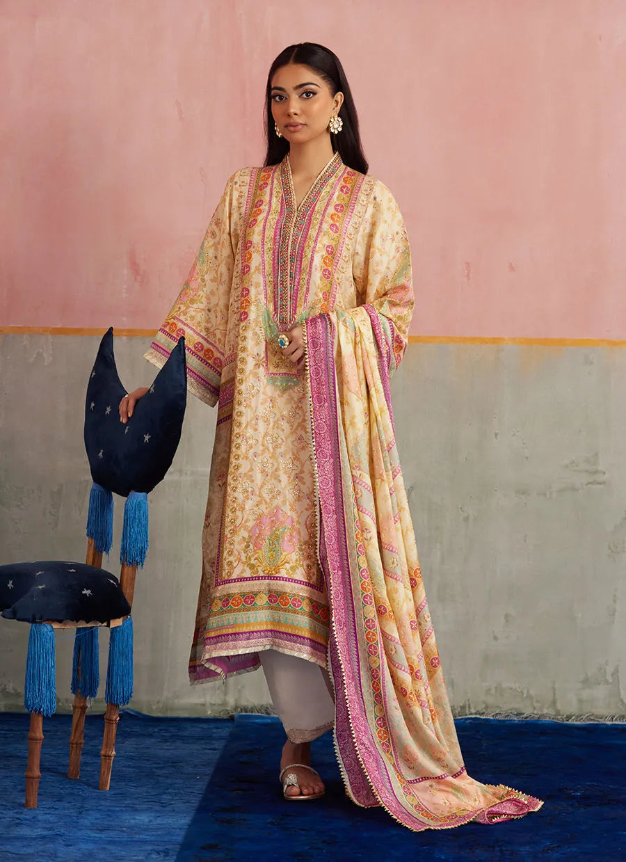 Farah Talib Aziz Mayna Festive Prints '25 - Vivi Shirt And Dupatta