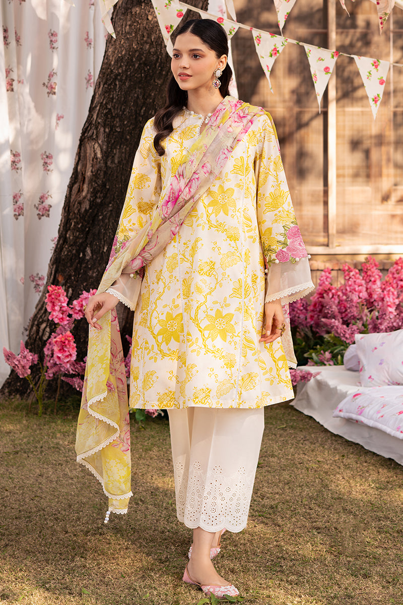 IVORY GARLAND-3 PIECE EMBROIDERED LAWN SUIT