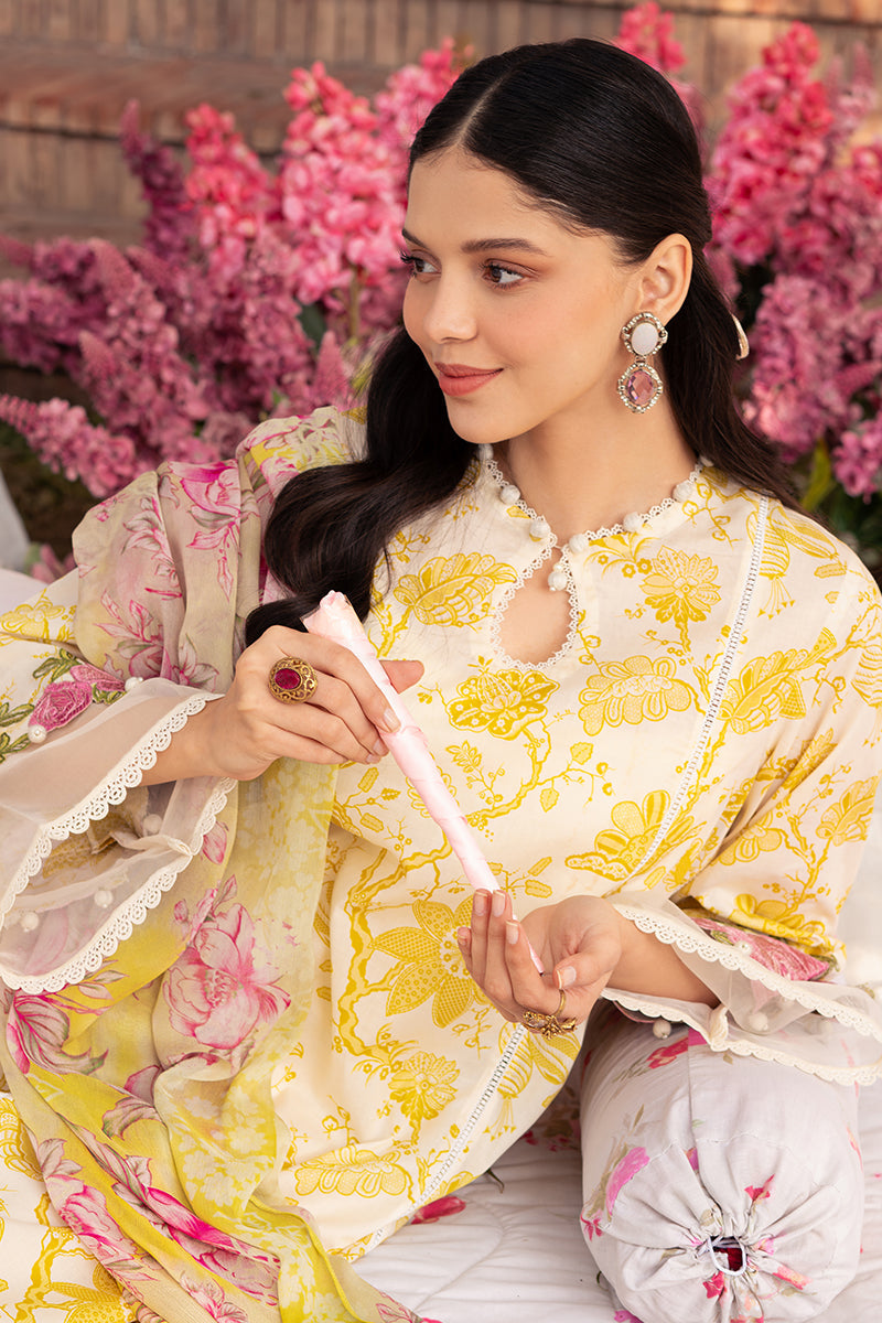 IVORY GARLAND-3 PIECE EMBROIDERED LAWN SUIT