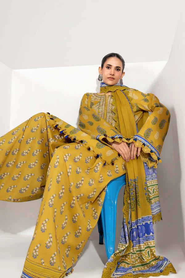 3 Pc Unstitched Embroidered Lawn Suit - MB-CUSV13-05B