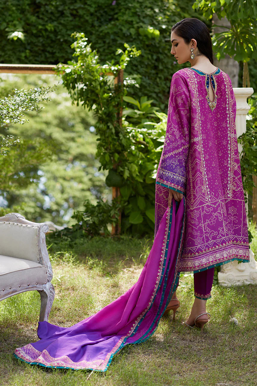 Tazeen Magenta Ombre Shirt And Dupatta