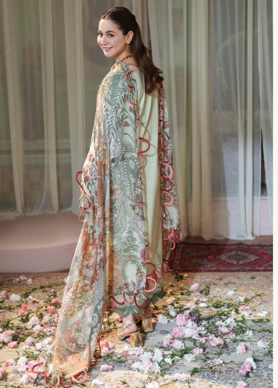 Jade Ombre X Hania Aamir Lawn 2025 - Green Set
