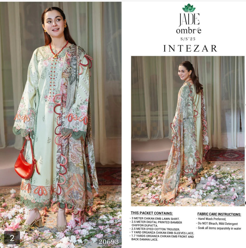 Jade Ombre X Hania Aamir Lawn 2025 - Green Set