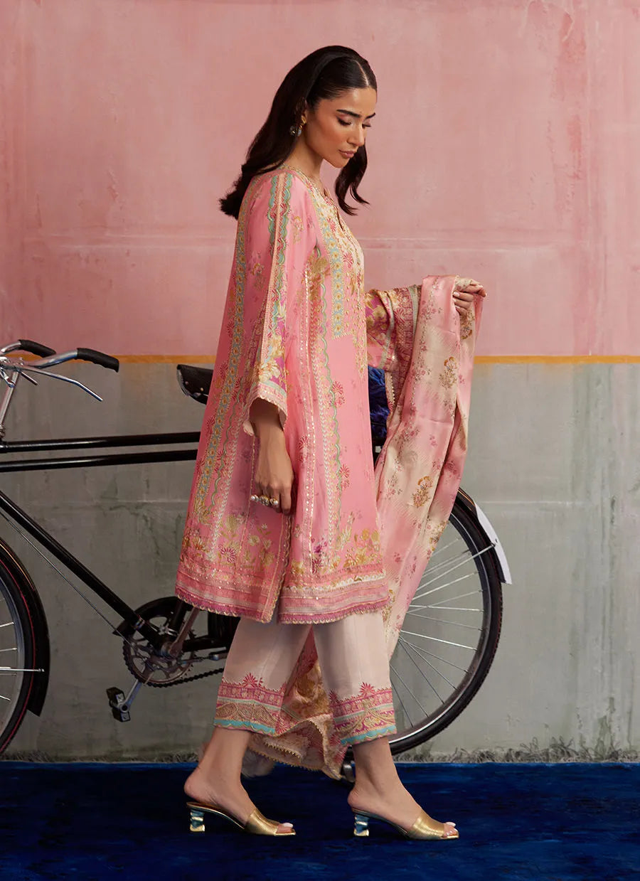 Farah Talib Aziz Mayna Festive Prints '25 - Vic Blush Shirt And Dupatta