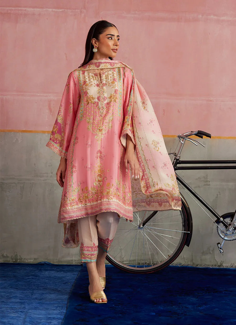 Farah Talib Aziz Mayna Festive Prints '25 - Vic Blush Shirt And Dupatta