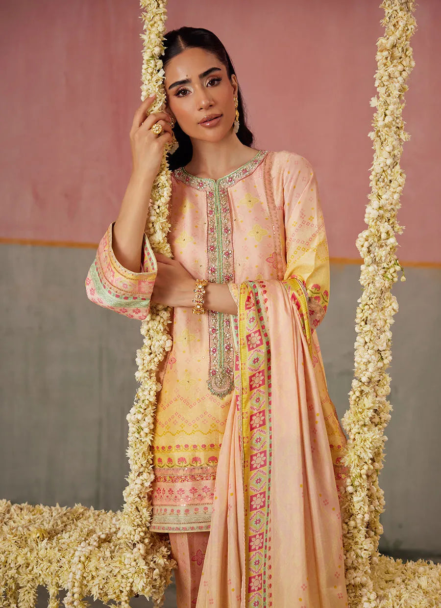 Farah Talib Aziz Mayna Festive Prints '25 - Livvy Ombre Shirt And Dupatta