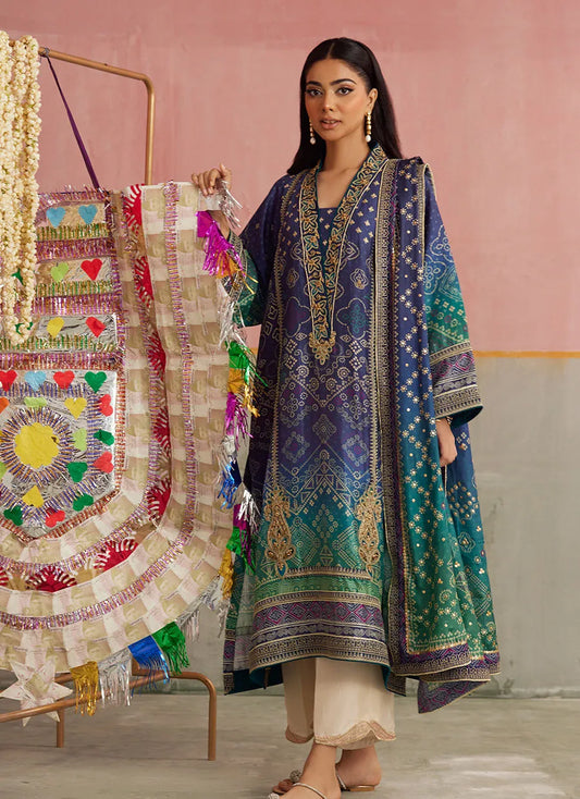 Farah Talib Aziz Mayna Festive Prints '25 - Catalina Ombre Shirt And Dupatta