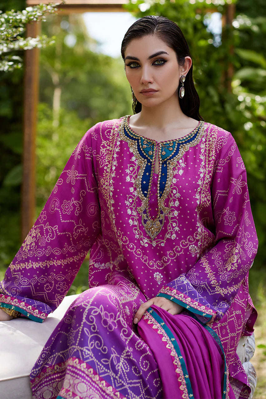 Tazeen Magenta Ombre Shirt And Dupatta