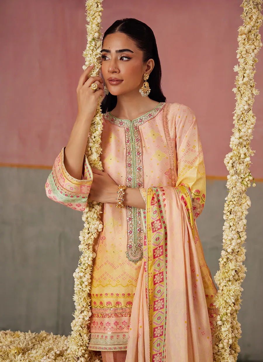 Farah Talib Aziz Mayna Festive Prints '25 - Livvy Ombre Shirt And Dupatta