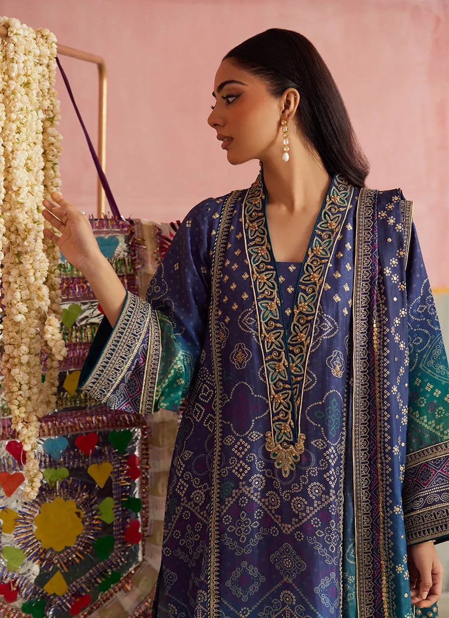 Farah Talib Aziz Mayna Festive Prints '25 - Catalina Ombre Shirt And Dupatta