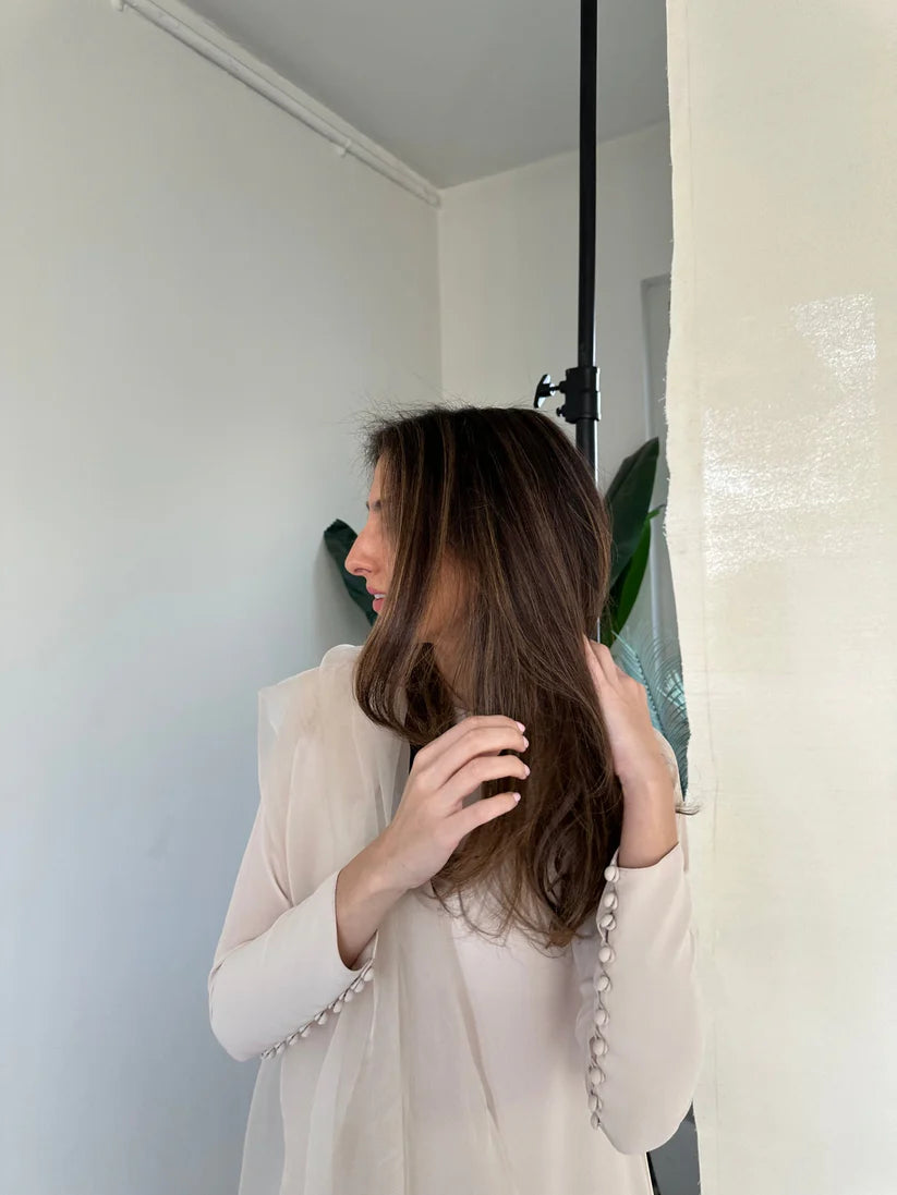 ANTIQUE WHITE BUTTONED SET | Sak Atelier