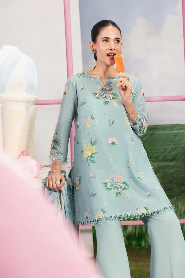 3 Pc Unstitched Embroidered Lawn Suit - MB-CUSV13-08B