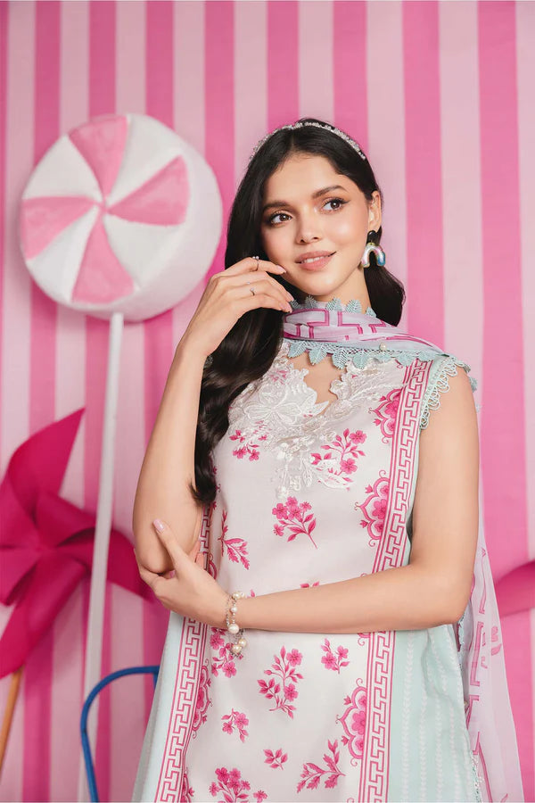 3 Pc Unstitched Embroidered Lawn Suit - MB-CUSV13-09A
