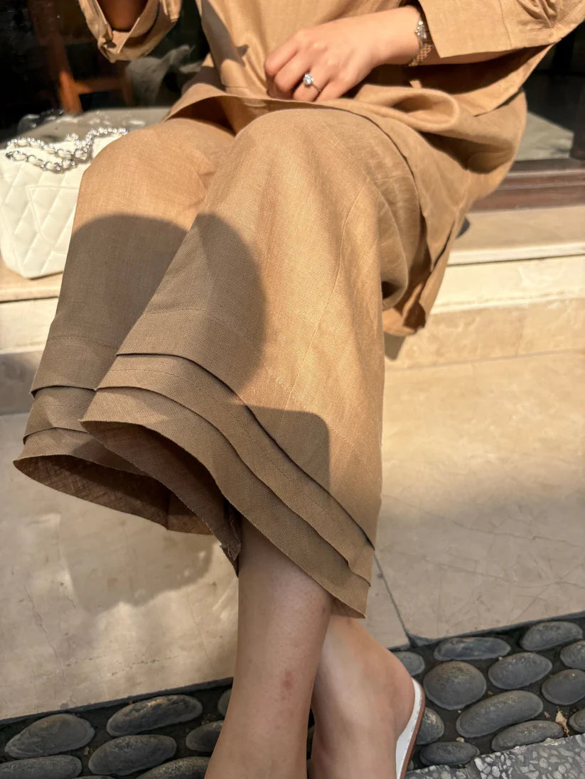 GOLDEN BEIGE LINEN WILLOW SET | Sak Atelier