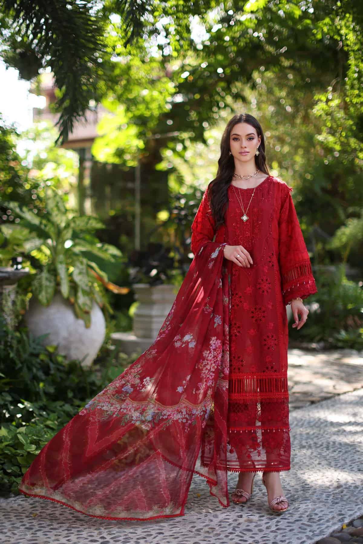 Noor Luxury Chikankari Lawn’24 | Saadi Aasad | D2-B