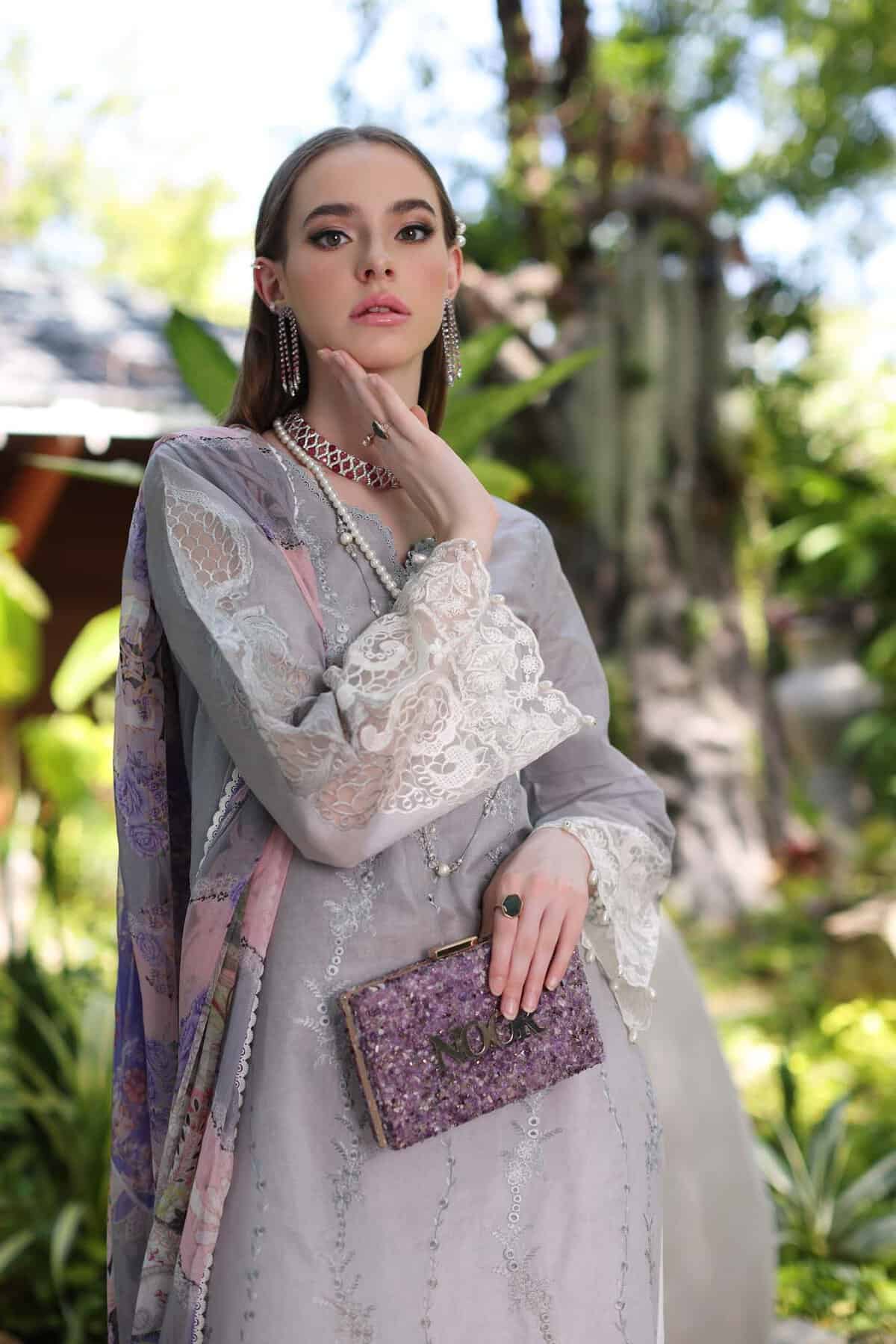 Noor Luxury Chikankari Lawn’24 | Saadi Aasad | D1-B