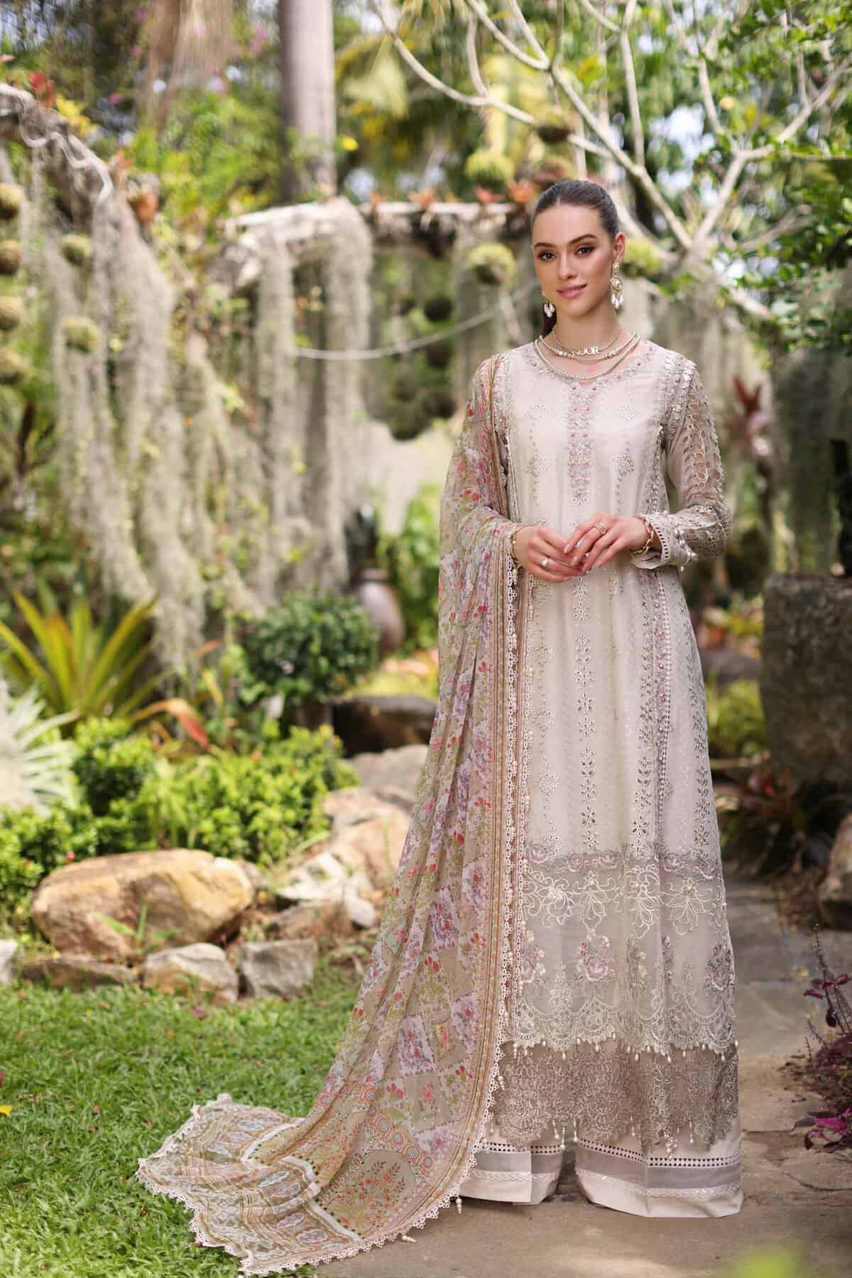 Noor Luxury Chikankari Lawn’24 | Saadi Aasad | D3-B