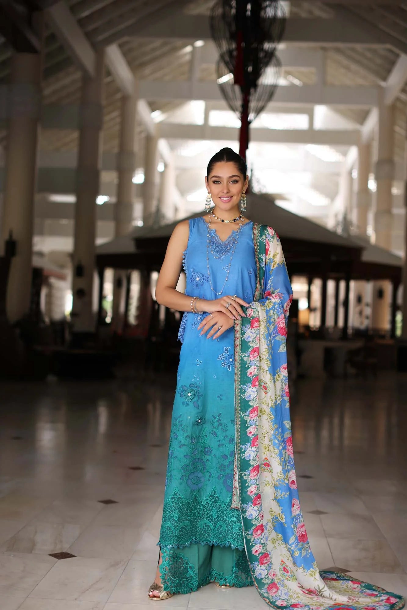 Noor Luxury Chikankari Lawn’24 | Saadi Aasad | D5-B